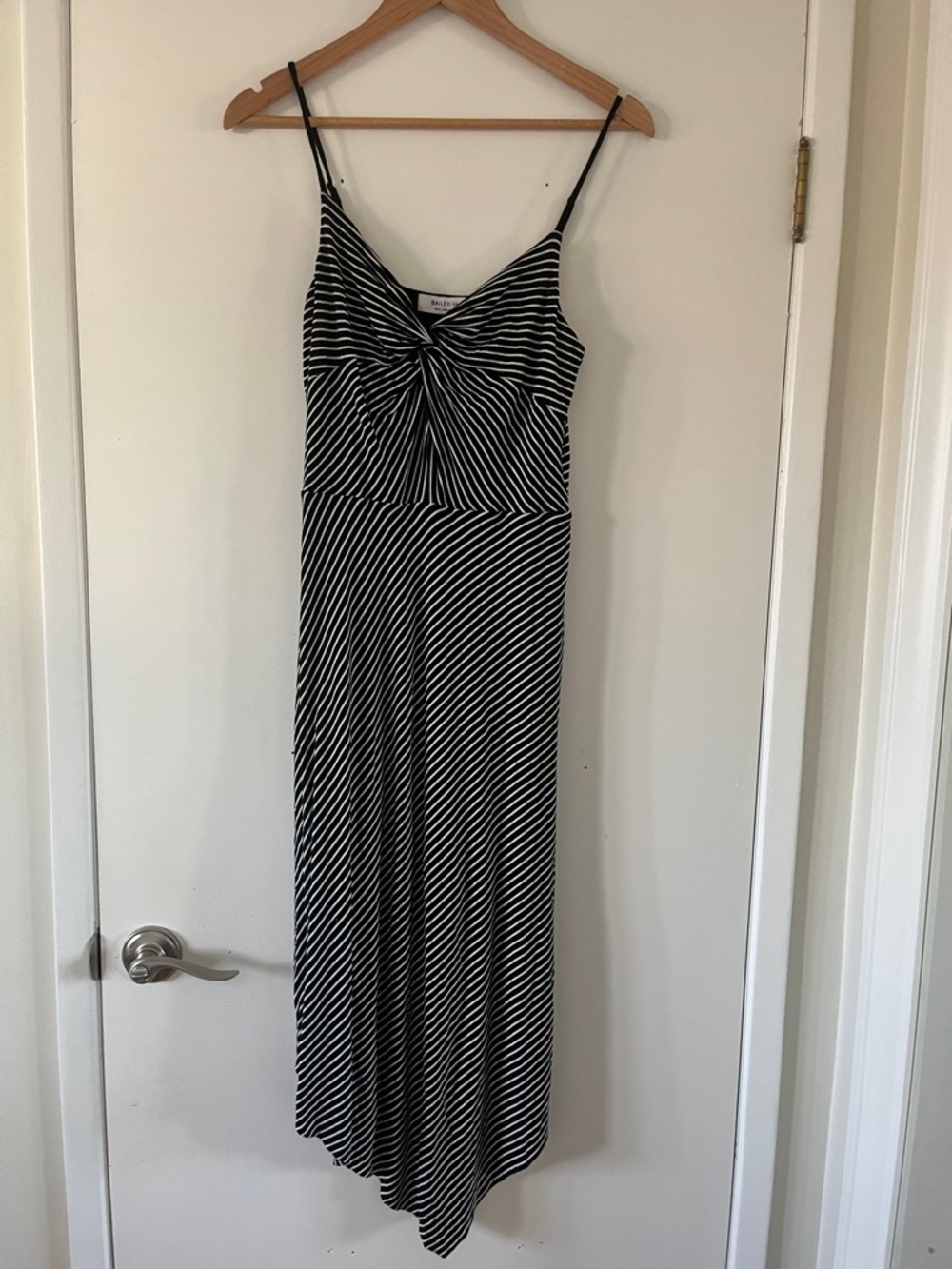 Bailey 44 Black and White Striped Spaghetti Strap Maxi Dress
